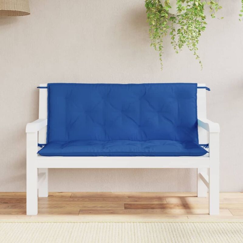 Gartenbank-auflagen 2 Stk. Blau 120x50x7 Cm Oxford-gewebe Vidaxl