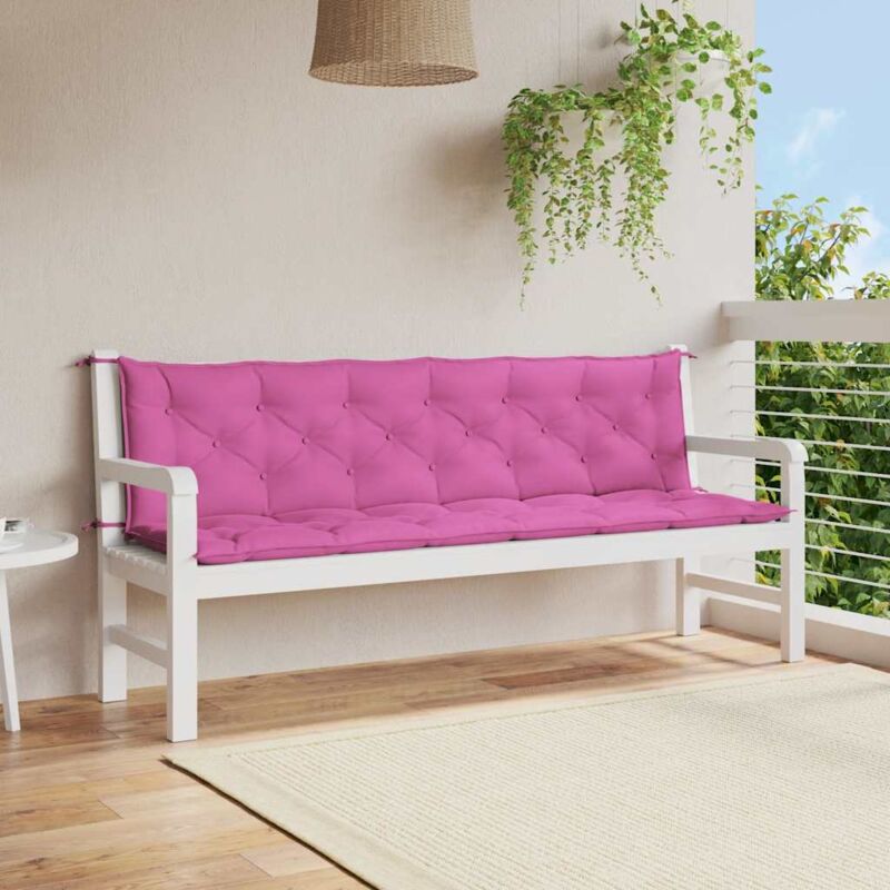 Gartenbank-auflagen 2 Stk. Rosa 200x50x7 Cm Stoff Vidaxl