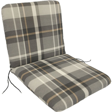 Auflage SEATTLE für Sessel, grau/beige kariert