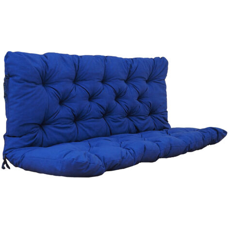 Auflagen 2er Bankkissen Bankauflage Polsterkissen 120x98x8 cm, blau