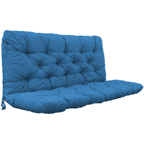 Auflagen 2er Bankkissen Bankauflage Polsterkissen 120x98x8 cm, hellblau