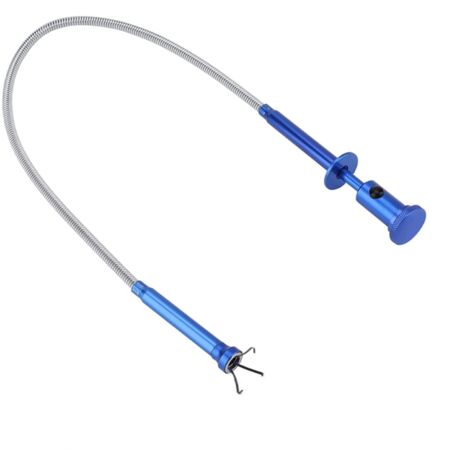 Aufnahmewerkzeug, multifunktionales, flexibles Aufnahmewerkzeug mit vier Klauen (Magnet + 4 Klauen + LED-Licht), magnetisch, L-förmig, federbelastet zum Aufnehmen von überlaufendem Müll, Kanalreinigun