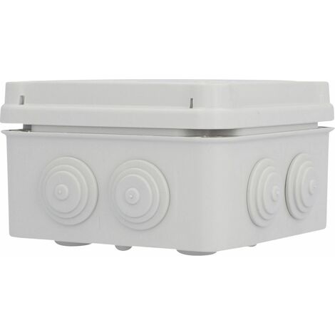 Aufputz- Abzweigdose IP65, mit Schraubdeckel, 108 x 108 x 64 mm, grau Schalterdosen & Abzweigdosen