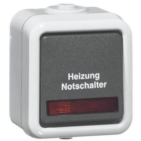 Aufputz-Heizung Notschalter PEHA IP44, Aus-/Wechselschalter D 626 WAB HN