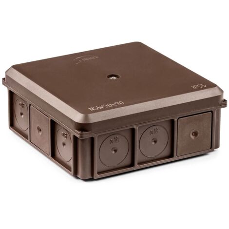 Aufputz-Installationsdose NSW90x90, 90x37x90mm, IP55, braun