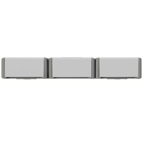 Aufputz-SCHUKO-Steckdose, waagerecht, IP44 - 3-fach