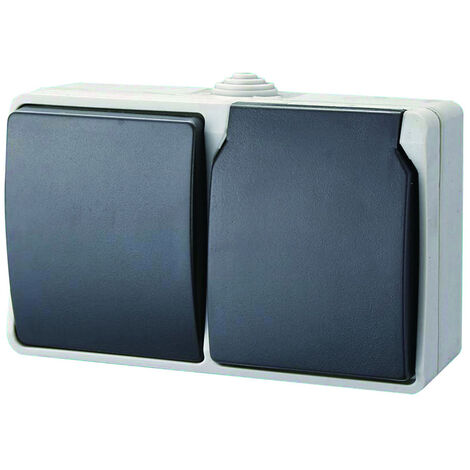 EVERFLOURISH Aufputz Schutzkontaktsteckdose mit Deckel und Wechselschalter für Außenbereich