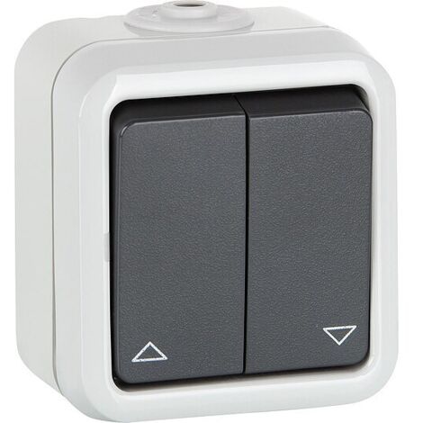 Aufputz-Serien-Taster PEHA IP44, mit Symbolen grau D 629 T WAB