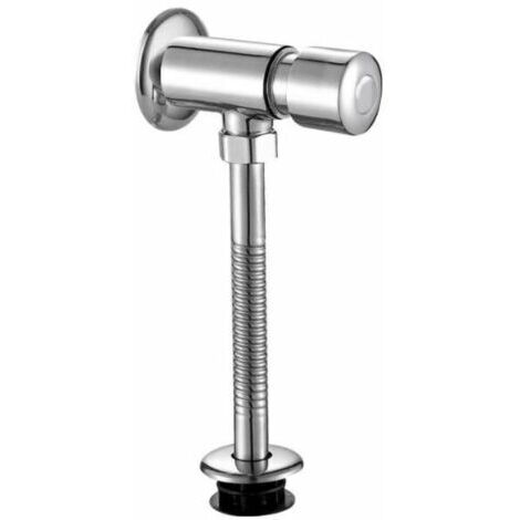 Aufputz-Spülventil für Urinale in Chromoptik mit Druckknopf. Manuell zeitgesteuerte automatische Abschaltung.