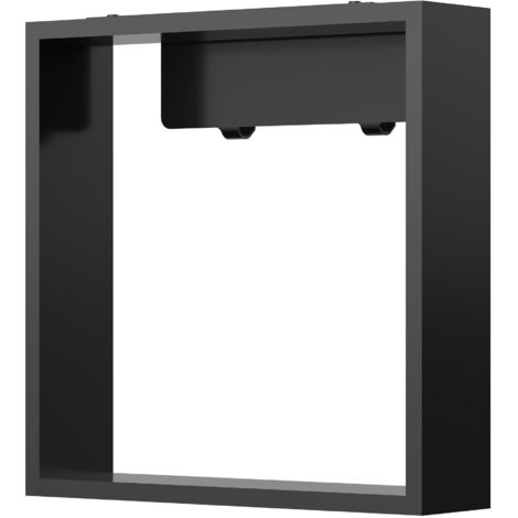 Aufputz Wandnische WallSpace in Schwarz Matt / Weiß Matt mit Ablage & Haken / 40x40 oder 60x40 cm :Schwarz Matt, 40 x 40 cm
