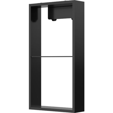 Aufputz Wandnische WallSpace in Schwarz Matt / Weiß Matt mit Ablage & Haken & Zwischenablage / 60x30 cm :Schwarz Matt, 60x30