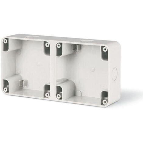 Aufputzdose, 2 Module, M95x2, IP66, grau, PROTECTA