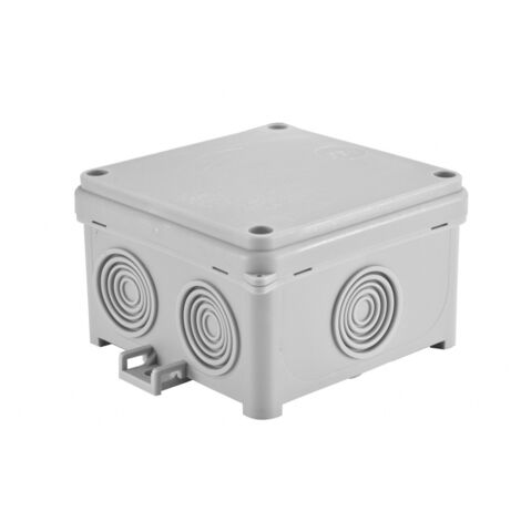 Aufputzdose IP54 N 80x80F grau