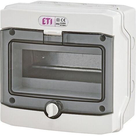 Aufputzverteiler ECH-8G,1-reihig 8 Module, Feuchtraum IP65