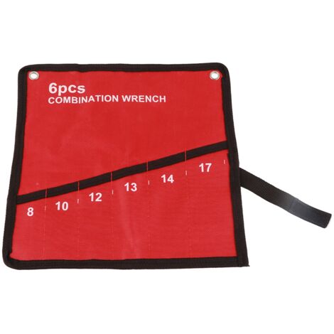 Aufrollbare Werkzeugtasche mit 6 Fächern für Schraubenschlüssel, Zangen und Steckschlüssel (Canvas)