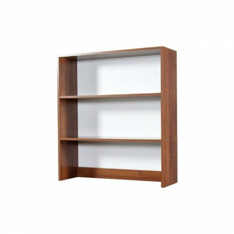 Aufsatz Bücherregal für Schreibtisch 2 Regale Nussbaum antik H.105x90x29 cm