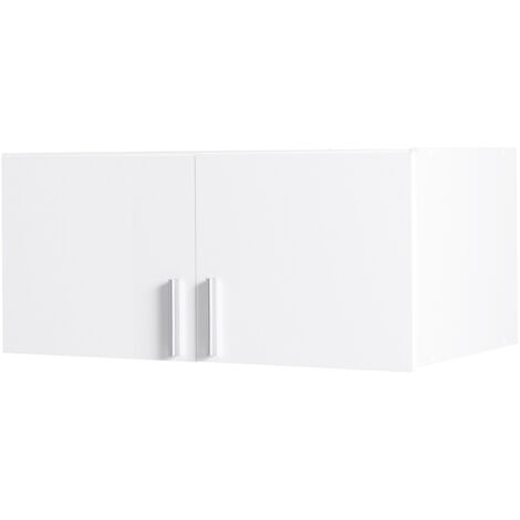 Aufsatzschrank 2-türig, 92cm breit, weiß Hochglanz, SELAWIK-166