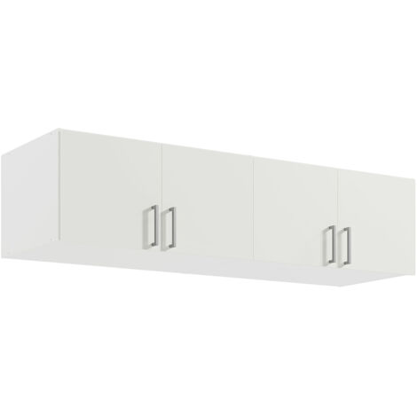 Aufsatzschrank 4-türig, 181cm breit, weiß, TRIEST-166