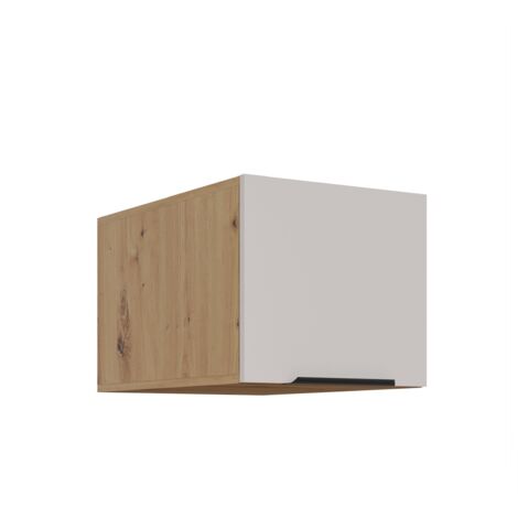 Aufsatzschrank Hochschrank 40 cm Küche SOLANO Kaschmir beige + Eiche Artisan matt Küchenzeile Küchenblock