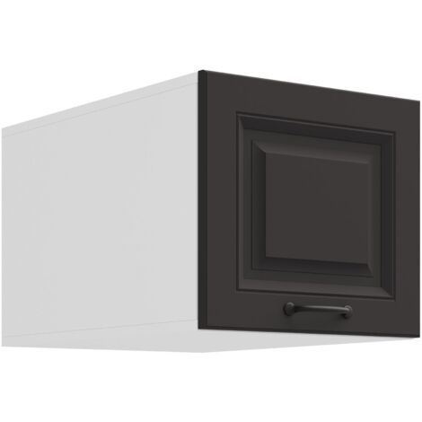 Aufsatzschrank Hochschrank 40 cm STILO Grau + Weiss Küchenzeile Küchenblock Küche Landhaus