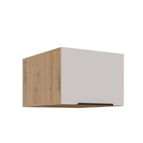Aufsatzschrank Hochschrank 50 cm Küche SOLANO Kaschmir beige + Eiche Artisan matt Küchenzeile Küchenblock
