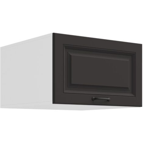 Aufsatzschrank Hochschrank 60 cm STILO Grau + Weiss Küchenzeile Küchenblock Küche Landhaus