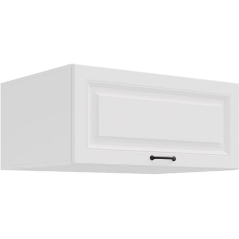 Aufsatzschrank Hochschrank 80 cm STILO Weiss Küchenzeile Küchenblock Küche Landhaus