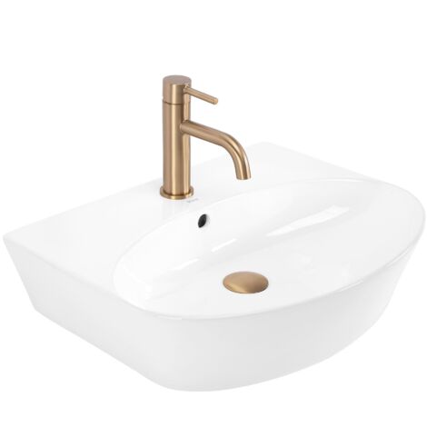 AUFSATZWASCHBECKEN AUS KERAMIK REA KIM 52 WHITE OVALE