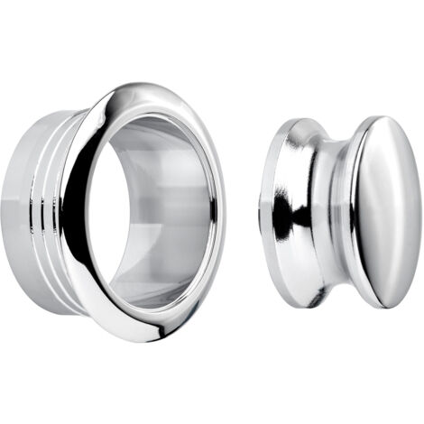 Aufschraubschloss Möbelschloss Türschschloss Caravan-Schloss Knopfset Midi 19 mm Chrom poliert