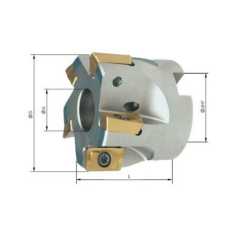 Aufsteck-Eckfräser D100mm Z8 für APET/APMT/APKT 1604. FORMAT