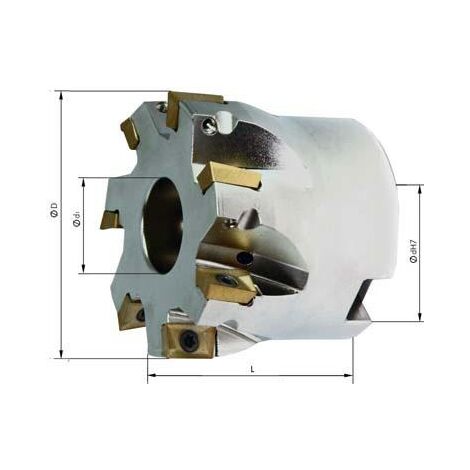 Aufsteck-Eckmesserkopf D50mm Z7 für APKT/APMT 1003. FORMAT