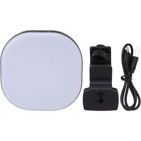 Aufsteckbare LED-Selfie-Leuchte, kompatibel mit Smartphones und Computern. Zusätzliche Beleuchtung für Videos, stufenlos einstellbare Helligkeit (3000–7200 K), 2000-mAh-Akku, SOS-Modus.