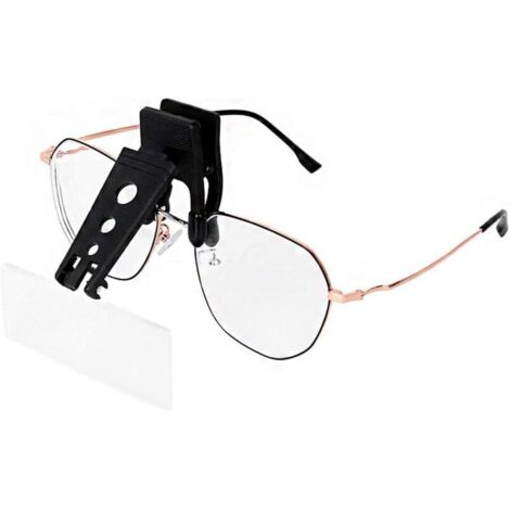 Aufsteckbare Vergrößerungsglas für Brillen mit 3 austauschbaren Linsen, freihändig montierbar und zusammenklappbar, 1,5 x 2,5 x 3,5 cm, zum Lesen, Nähen, für Hobbys und Karten