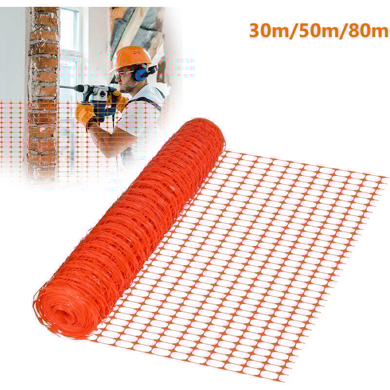 Aufun - 1 x 80m barrière en plastique clôture pour chien clôture d'avertissement clôture de construction clôture pour animaux sauvages filet de