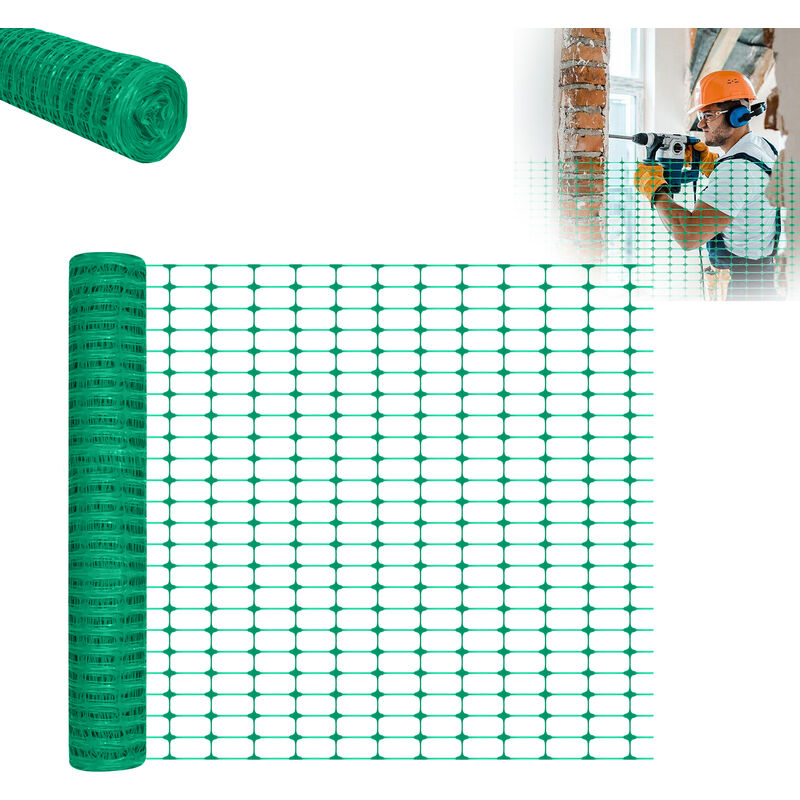 Aufun - Clôture de Sécurité en pe: Filet de sécurité vert, 30m - Convient pour les zones publiques, assure la sécurité des familles et animaux.