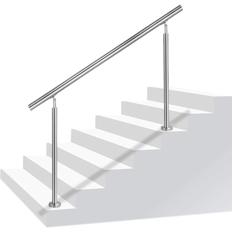 Aufun - 160cm Rampe D'Escalier Argent Garde Corps pour Escalier