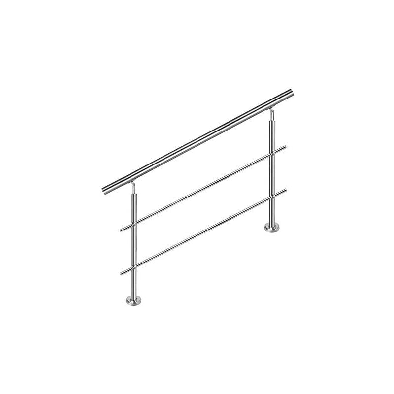 Aufun - 100cm Rampe D'Escalier Argent Garde Corps pour Escalier