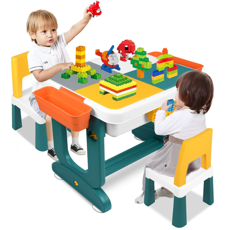 Aufun - Chaise en plastique avec 1 jeu de blocs de construction