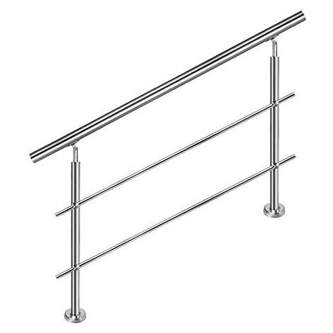 AUFUN 120cm Rampe D'Escalier Argent Garde Corps pour Escalier