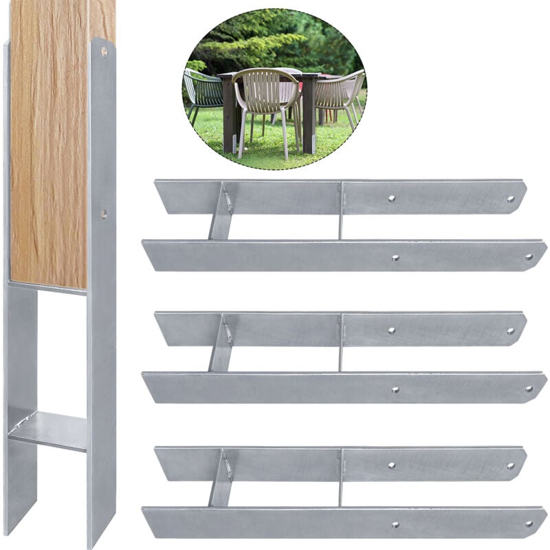 2 Pièces de 91 mm Supports de Poteau H-Post - Aufun