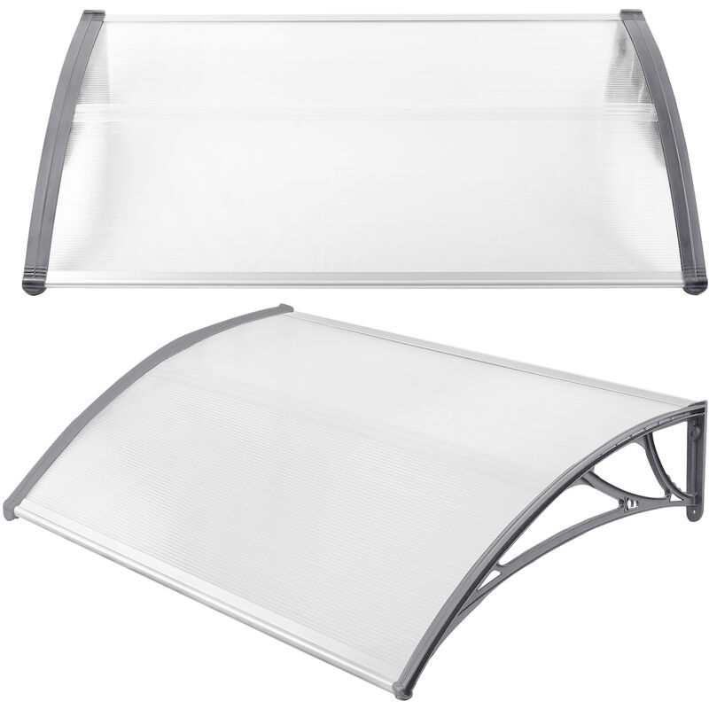 150x100cm Cauve de toit de porte d'entrée pour la porte d'entrée Deskvordach, support pp, toit de porte pour le toit suprême descendant, Gris - Aufun