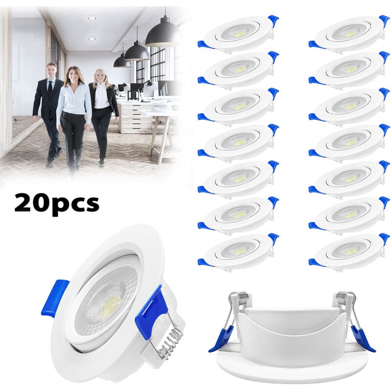 Aufun - 20x5W Spot encastrable Led plat Spots led encastrables 230V