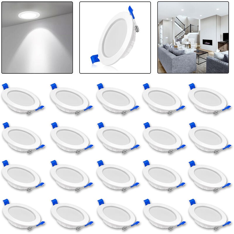 Aufun - 20x5W Led encastré plat encastré spots led encastrés
