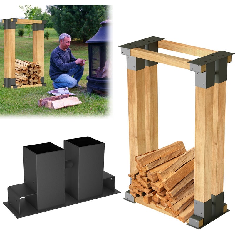 Aufun - Aide à l'empilage du bois de chauffage Noir 8x