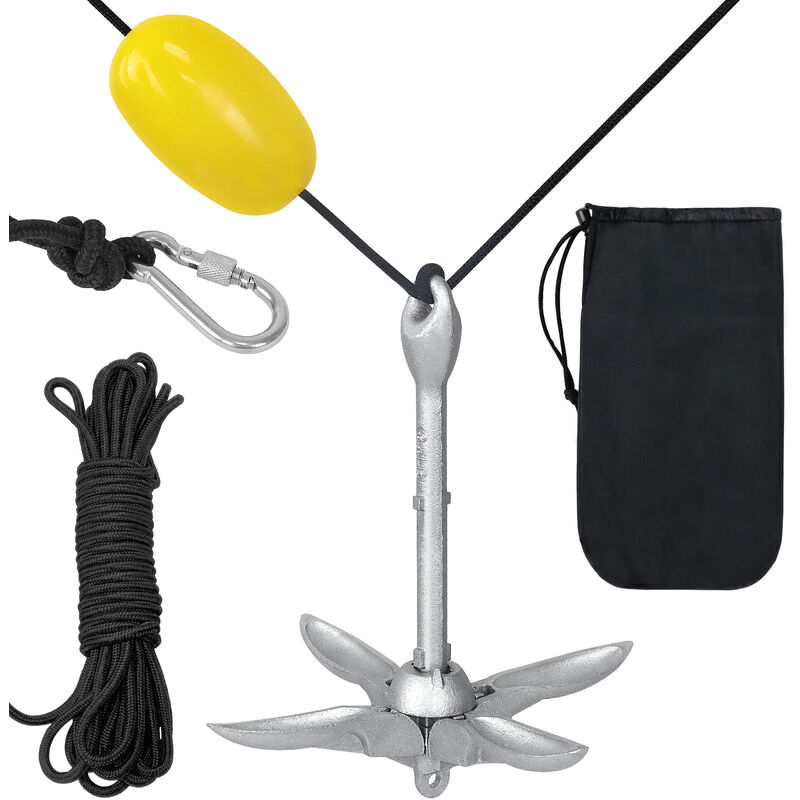 Aufun - Ancre de bateau en fonte galvanisىe ـ chaud Avec 10m (1.5KG)