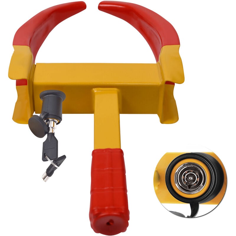 Aufun - antidémarrage universel pince de roue, pince de pneu,antivol de roue,antivol de roue pour voitures,avec serrure de sécurité à noyau de cuivre