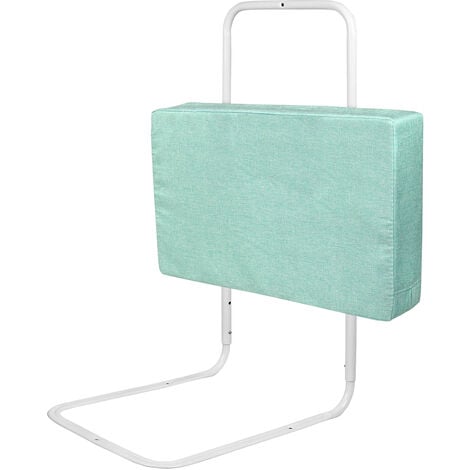 AUFUN Protection de lit, réglable en Hauteur avec 5 Trous, Protection Contre Les Chutes, barrière de sécurité Enfant, 50/60cm, Gris/Vert/Rose