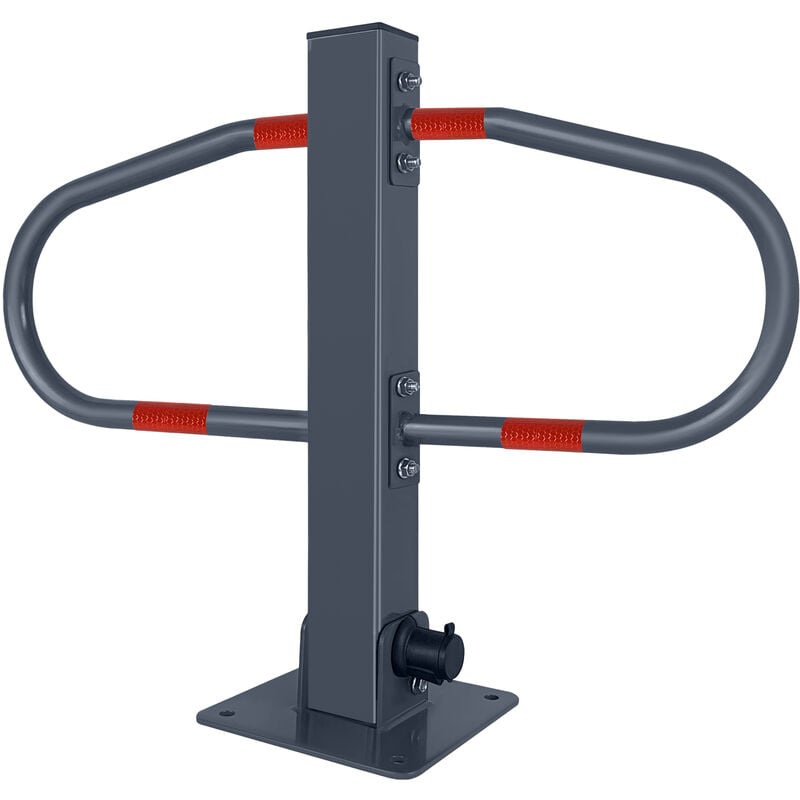 Aufun - Barrière de stationnement Pliable avec 3 clés Barrière de Parking Rabbatable Entrée Ruelle Barrière 51x73x18 cm