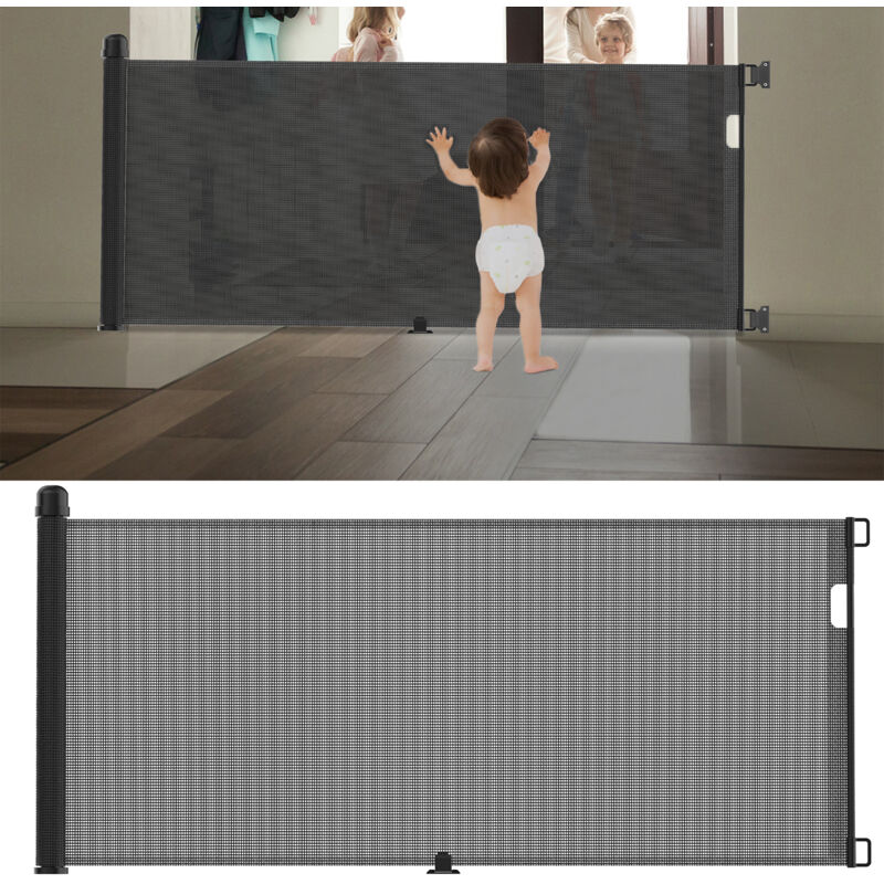 Aufun - Barrière d'escalier, Barrière de Porte Extensible, Barrière d'escalier, Barrière avec Système de Sécurité Enfant, Extensible 0-300 cm, pour