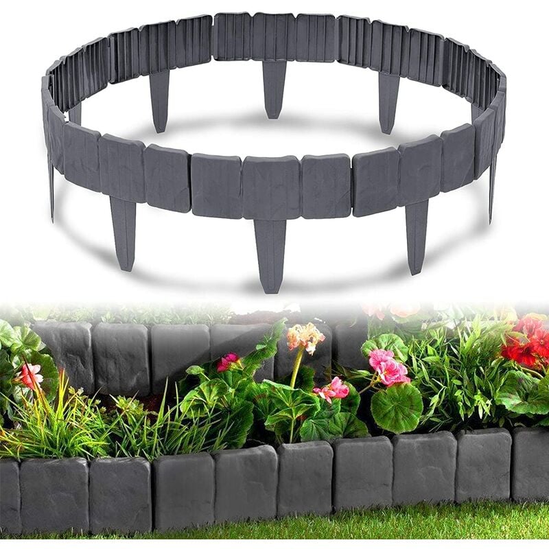 AUFUN Bordure de jardin en plastique de 5m en polypropylène